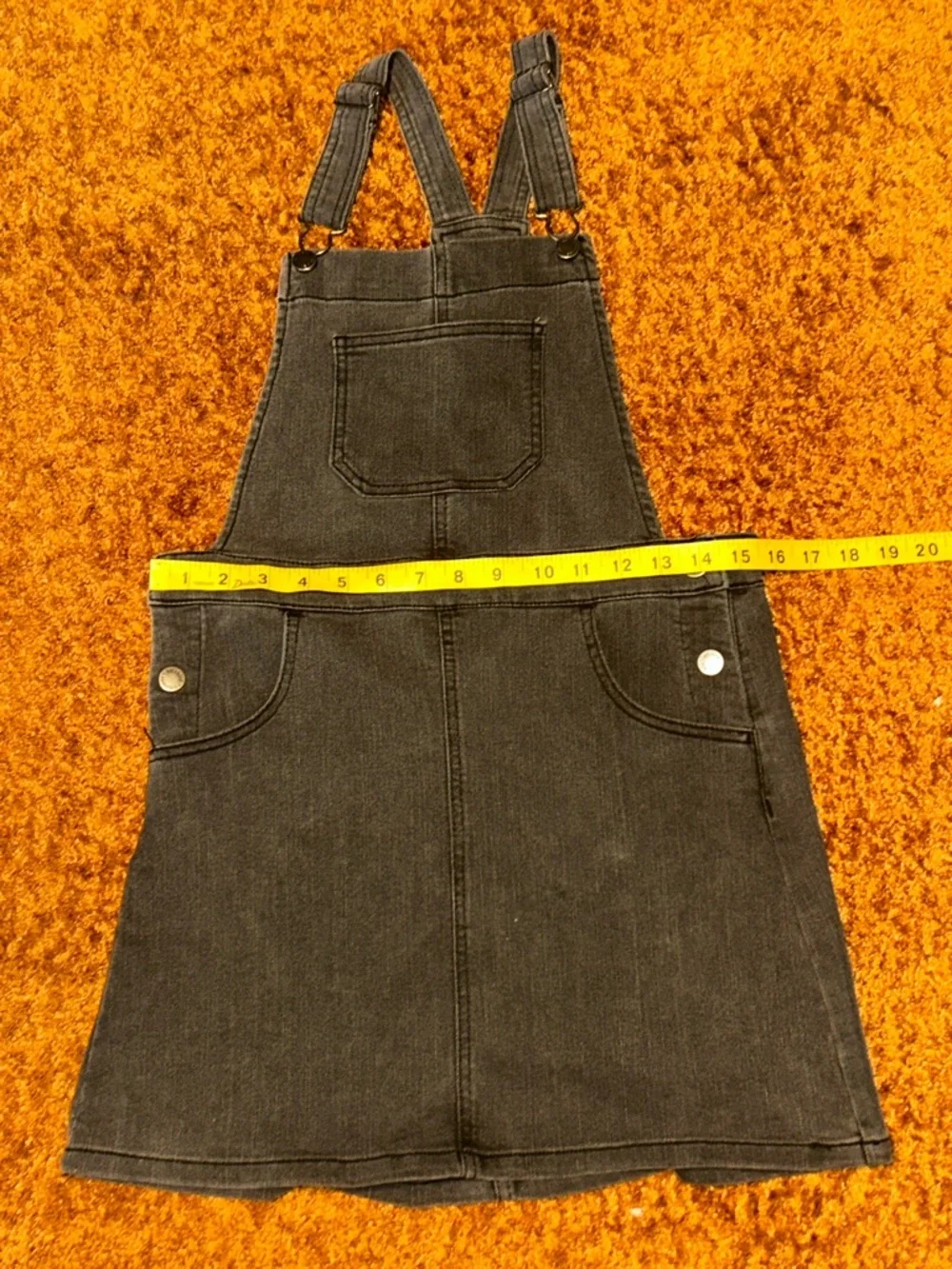 art class Black Denim Overall Dress with Front Pocket